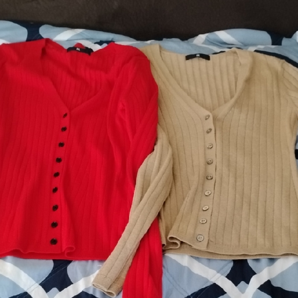 Banana Republic Red and Tan Women's Cardigans